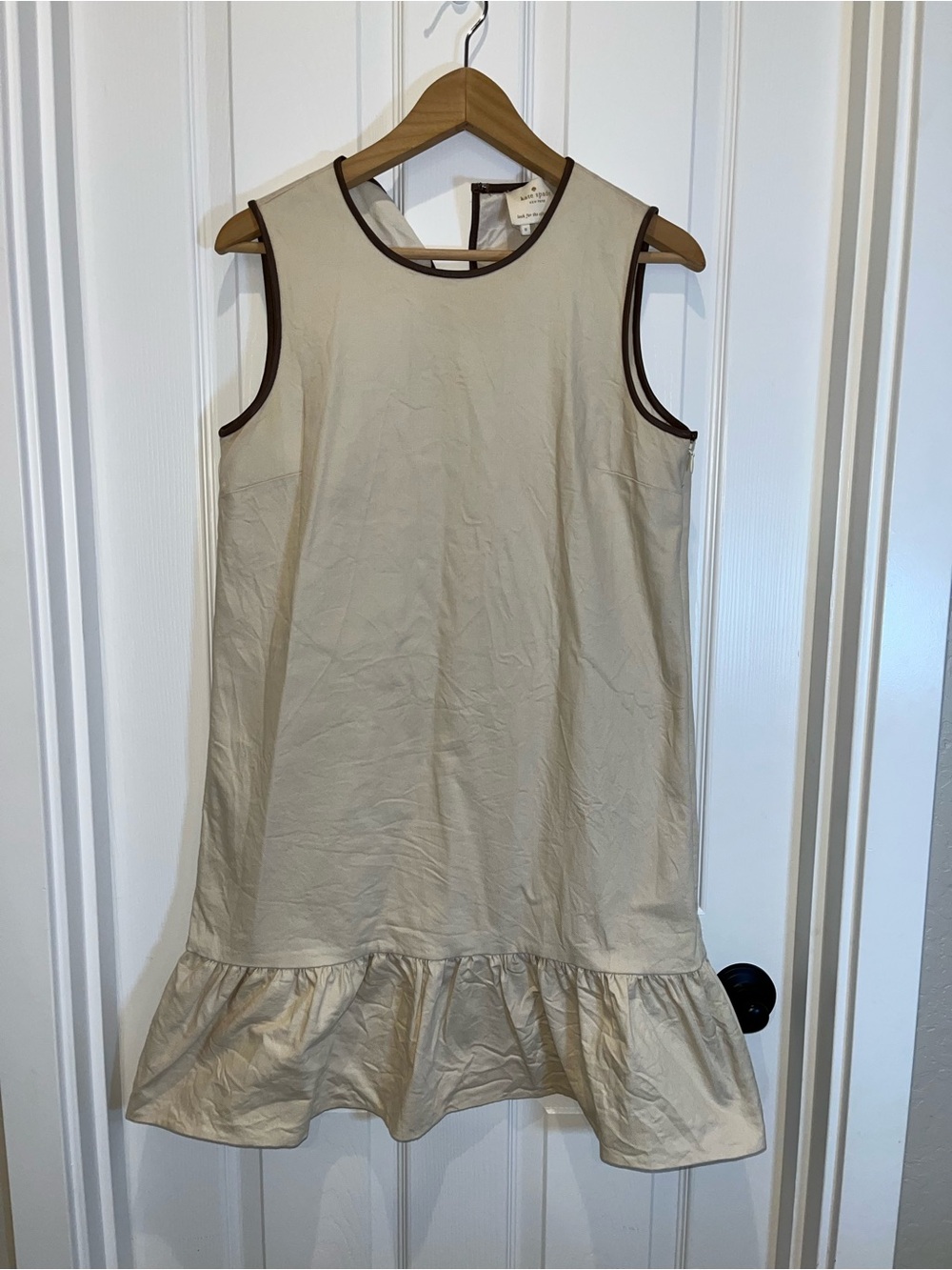 Kate Spade New York drop waist dress with brown trim